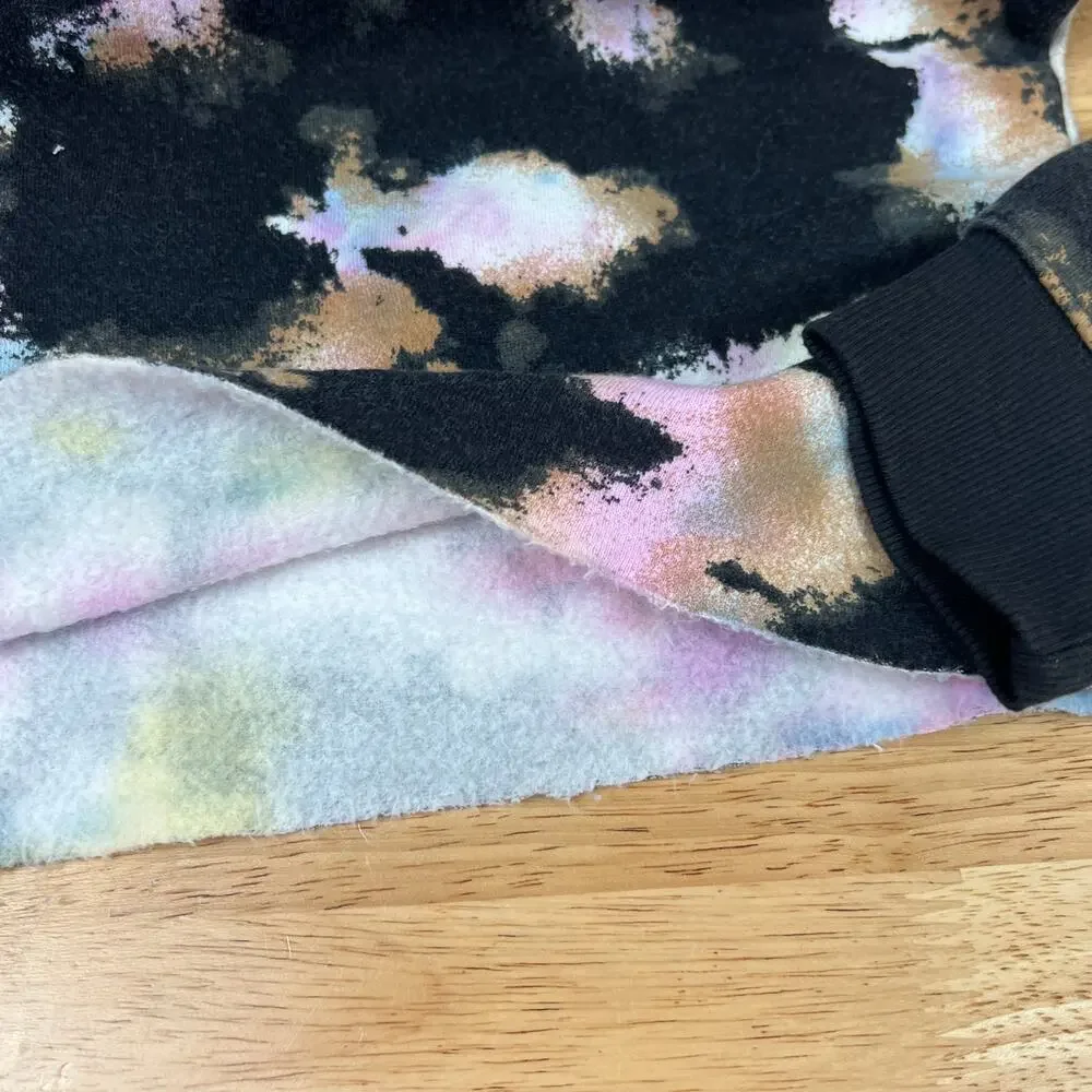 Wild Fable Women's Black Tie-Dye Cropped Long Sleeve Hoodie - Size Medium - NWT - Picture 5 of 8